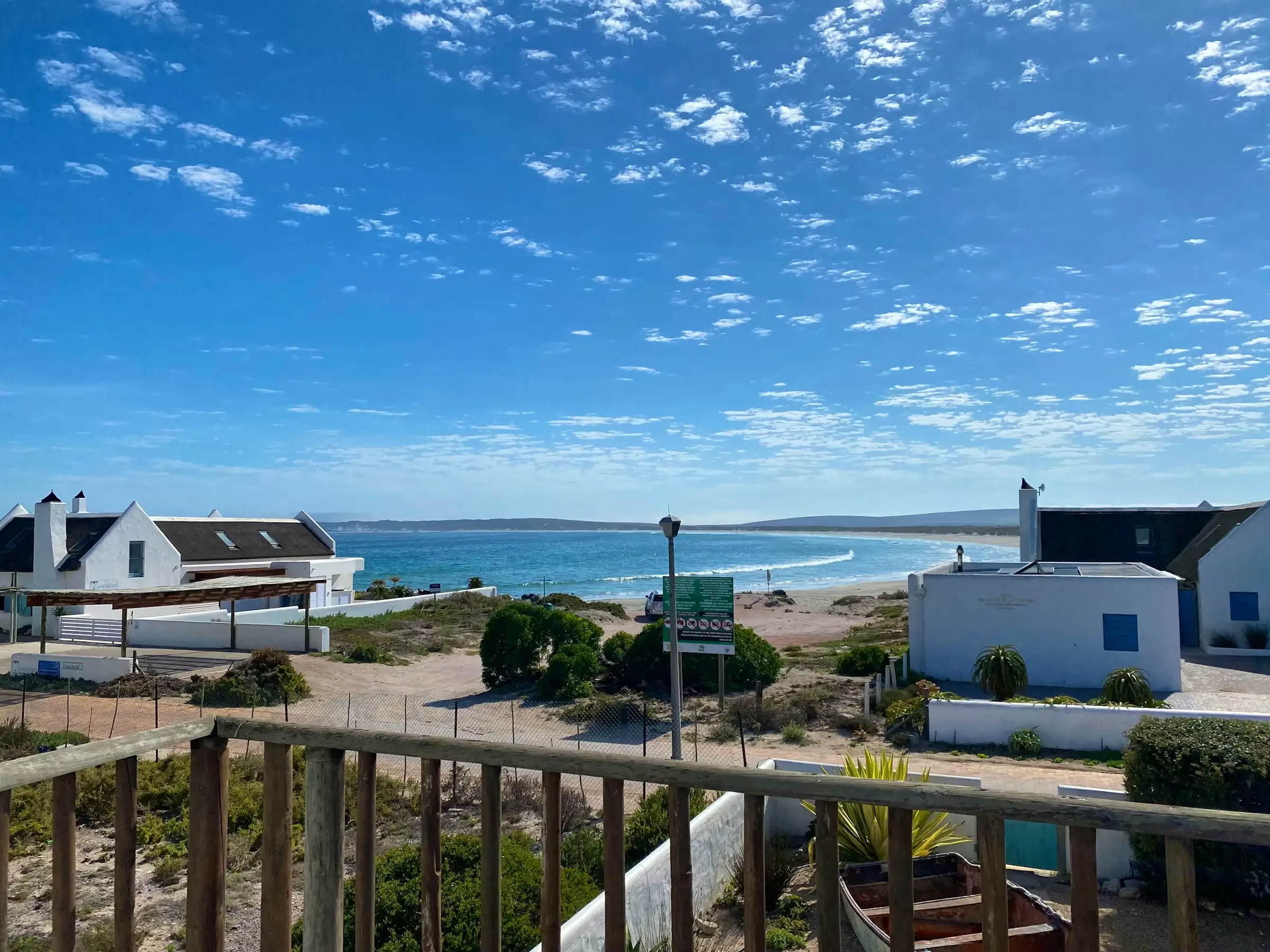Deck view over Langstrand Beach at Shalom Self-Catering Guesthouse, Paternoster