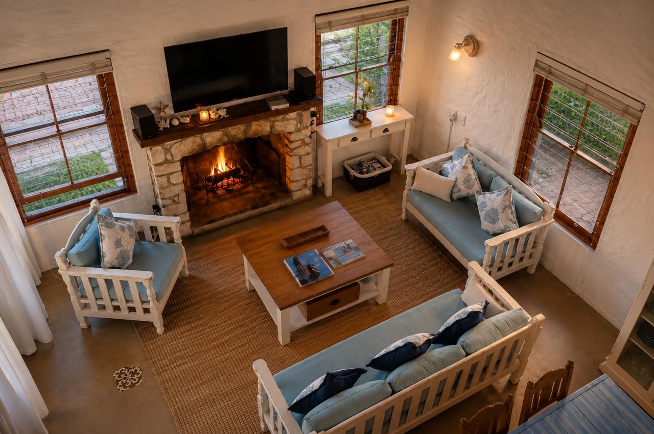 Open-plan living area at Shalom Beach House